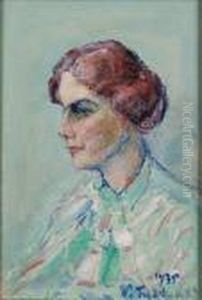 Portrait De Femme De Profil by Vladimir De Terlikowski