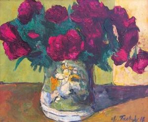 Les Pivoines Dans Un Vase (1917) by Vladimir De Terlikowski