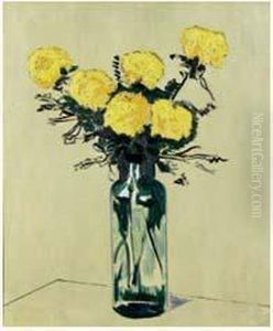 Bouquet De Fleurs Jaunes Sur Fond Gris Bouquet De Fleurs Jaunes Sur Fond Gris