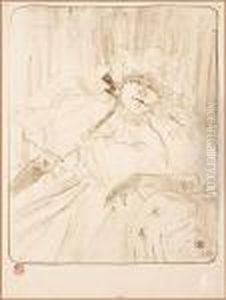Yvette Guilbert - Chanson Ancienne. by Henri De Toulouse-Lautrec