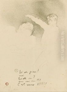 Aux Varietes: Mademoiselle Lender Et Brasseur by Henri De Toulouse-Lautrec
