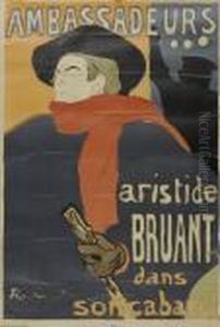 Ambassadeurs ... Aristide Bruant Dans Son Cabaret by Henri De Toulouse-Lautrec