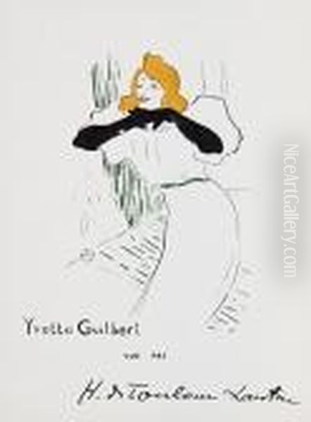 Yvette Guilbert Vue Par Toulouse- Lautrec - view 1