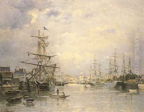 The Port of Caen 1859 by Stanislas Lepine
