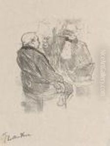 Georges Clemenceau Et L'oculiste Mayer by Henri De Toulouse-Lautrec