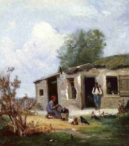 Farmyard in Normandy by Stanislas Lepine