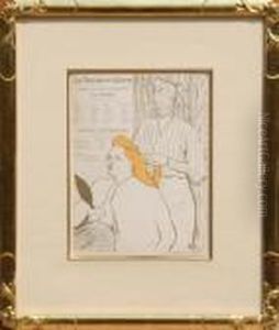 Le Theatre Libre / Le Coiffure by Henri De Toulouse-Lautrec