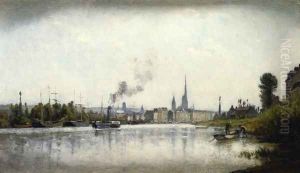 The Seine at Rouen by Stanislas Lepine
