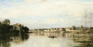The Seine at l'Ile Saint-Denis by Stanislas Lepine