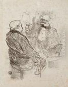 Georges Clemenceau Et L'oculiste Mayer by Henri De Toulouse-Lautrec