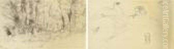 Sous Bois (recto); Croquis De Faucons (verso) - view 1