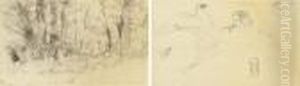 Sous Bois (recto); Croquis De Faucons (verso)