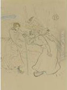 Les Deux Soeurs Legendaires by Henri De Toulouse-Lautrec