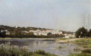 The Banks of the Saine at St. Cloud by Stanislas Lepine