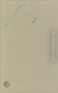 Profil De Clown. by Henri De Toulouse-Lautrec