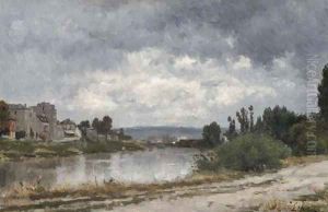 La Seine a la Garenne Saint-Denis by Stanislas Lepine