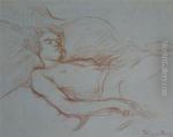 Study Of A Nude Figure In Bed - view 1