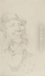 Portrait D'homme A Favoris by Henri De Toulouse-Lautrec