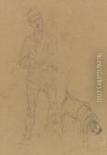 Piqueur Et Son Chien - view 1