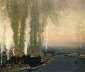 Roundhouse at High Bridge by George Luks