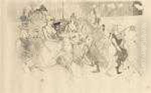 Une Redoute Au Moulin Rouge. by Henri De Toulouse-Lautrec