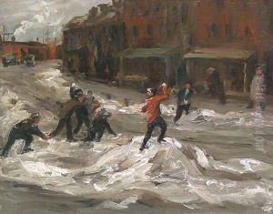 Children Throwing Snowballs by George Luks