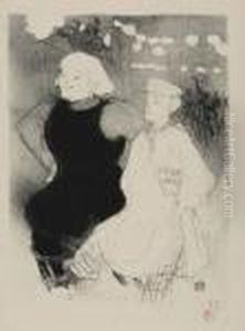 Au Moulin Rouge: L'union Franco-russe (1894) by Henri De Toulouse-Lautrec