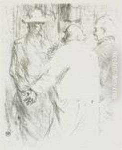 Arrestation De Schlome Fuss;clemenceau A Busk Lithographs by Henri De Toulouse-Lautrec