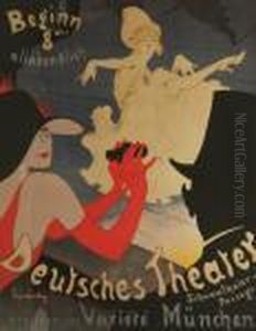 Deutsches Theatre by Henri De Toulouse-Lautrec
