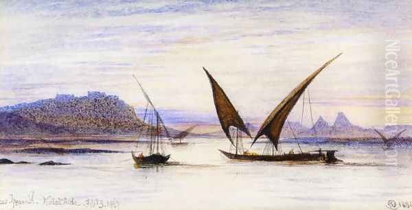 Feluccas on the Nile near Abu-Simbel - view 1