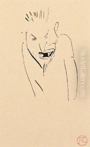 Buste D'homme De Face, Barbe En Pointe Buste D'homme De Face, Barbe En Pointe