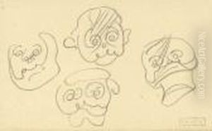 Croquis De Tates by Henri De Toulouse-Lautrec