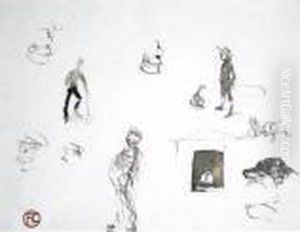 Croquis A L'encre by Henri De Toulouse-Lautrec