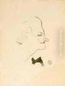 Yvette Guilbert De Profil. 1893 by Henri De Toulouse-Lautrec