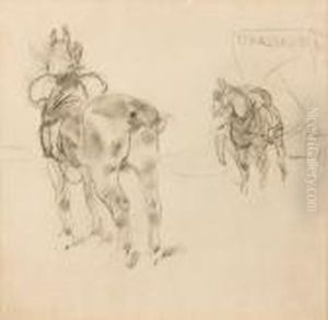 Demenagement, Etudes De Cheval Et De Carriole, Vers 1881 by Henri De Toulouse-Lautrec