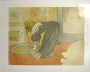 After Henri De Toulouse-lautrec ,
'lavage', Lithograph, Published Posthumously, 22cm X 28cm, Framed by Henri De Toulouse-Lautrec