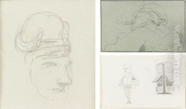 Property From The Estate Of A Gentleman
 

 
 
 

 
 Personnage Et Persienne/tete, A Double-sided Drawing And Hippolyte, Imprimeur Chez Malfey: Two Drawings - view 1