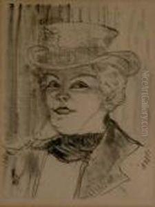 Head Of Rejane In Madame Sangene by Henri De Toulouse-Lautrec