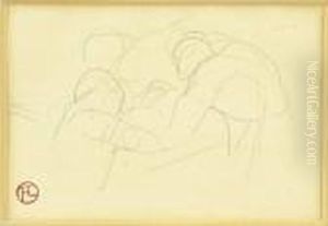 Etude De Personnages by Henri De Toulouse-Lautrec