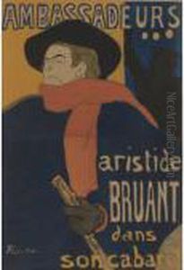Ambassadeurs, Aristide Bruant (d. 343; A. 6; W. P4; Adr.3) by Henri De Toulouse-Lautrec