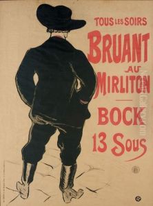 Aristde Bruant (w. P.10) by Henri De Toulouse-Lautrec