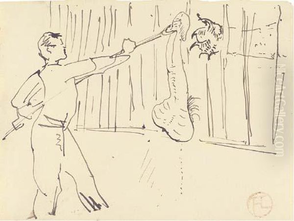 Dompteur Nourrissant Un Lion - view 1