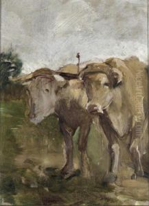 Deux B?ufs Sous Le Joug by Henri De Toulouse-Lautrec