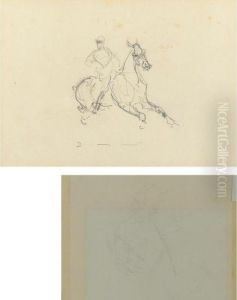 Cavalier (recto) And Silhouette (verso): A Double-sided Drawing