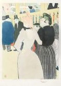 Au Moulin Rouge, La Gouloue Et Sa Soeur by Henri De Toulouse-Lautrec