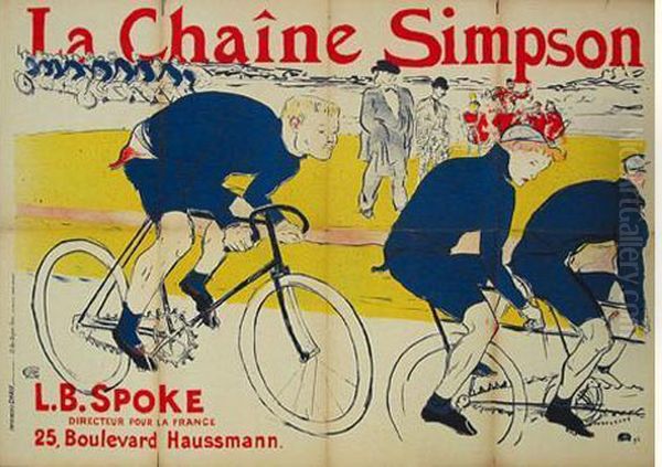 Henri. La Chaine Simpson. 1896. Affiche En Couleur Lithographique - view 1
