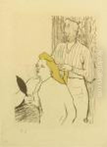 Le Coiffeur -- Programme Du Theatre Libre by Henri De Toulouse-Lautrec