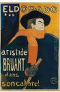 Eldorado, Aristide Bruant (d. 344; A. 7; Adr. 4; W. P5) by Henri De Toulouse-Lautrec