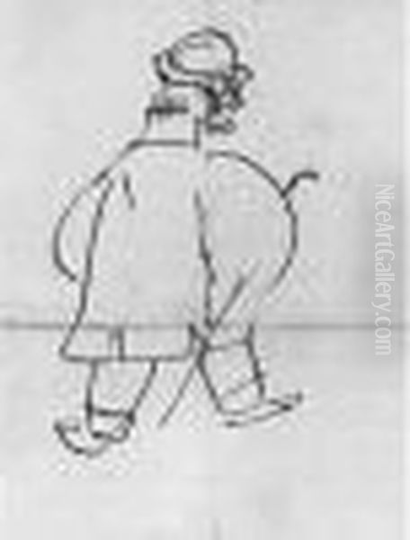 Caricature De Lui-meme Vue De Dos - view 1