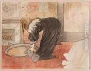 Femme Au Tub: Le Tub From 'elles' by Henri De Toulouse-Lautrec